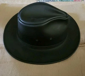 HENSCHEL HAT CO USA Cappello Safari in pelle nera taglia media - Foto 1 di 7