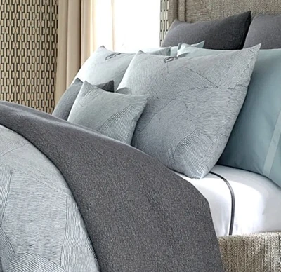 2-FUNDAS DE ALMOHADA RARAS MATOUK SCHUMACHER BURNETT GRIS RAYAS ABSTRACTAS ALGODÓN STD NUEVAS Foto 1 de 4