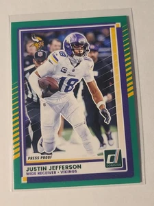2025 Donruss Justin Jefferson #242 Green Press Proof Minnesota Vikings - Picture 1 of 2