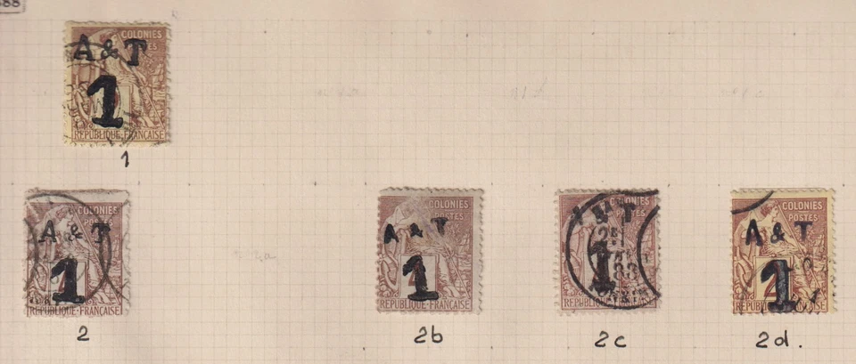 Annam&Tonkin 1888 colection of  5 CLASSIC stamps / HIGH VALUE! - image 1 of 1