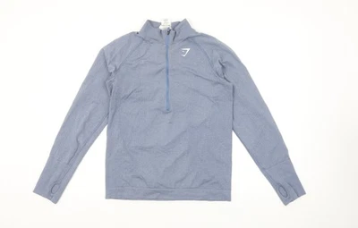 Gymshark Womens Blue Long Sleeve 1/4 Zip Lightweight Activewear Top L - Image 1 of 4