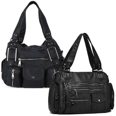 MARKENLOS Damen Handtasche Große Schultertasche PU Leder Umhängetasche Reisen Hobo Tasche