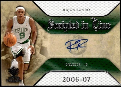 2007-08 SP Rookie Threads #SIT-RR Rajon Rondo Scripted in Time Auto E1 - Image 1 of 2