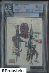 1998-99 Skybox Premium 3D's #4 Michael Jordan Chicago Bulls HOF BGS 8.5 mit 9.5 - Bild 1 von 2