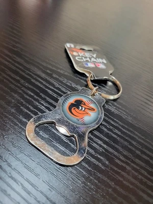 Baltimore Orioles Keychain Bottle Opener Metal Silver Orange Retro MLB Baseball - Image 1 of 4