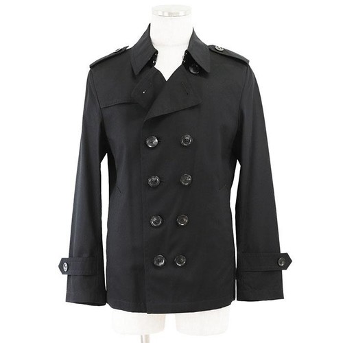 Trench coat Burberry Black Label taglia L (US:M) cotone Nova check nero 01405i