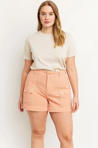 Pantalones Cortos American Eagle 90s Boyfriend Talla 8 Tiro Alto Bolsillos Elastizados Melocotón - Imagen 1 de 11