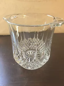 Cubo de hielo vintage de cristal transparente pesado con asas, 7 3/4", 7 1/2 libras, champán - Imagen 1 de 5
