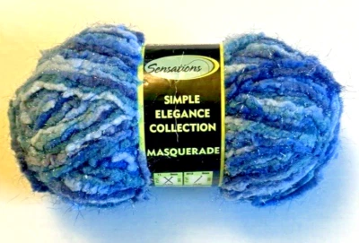 1 Skein Sensations Simple Elegance Collection Masquerade Yarn #13 Blue Chenille - Image 1 of 4
