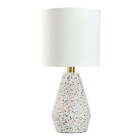 Terrazzo Table Lamp with White Drum Shade, 16.75"