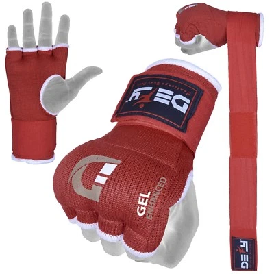 DEFY™ Gel Padded Inner Gloves with Hand Wraps MMA Muay Thai Boxing Fight PAIR  - Image 1 of 4