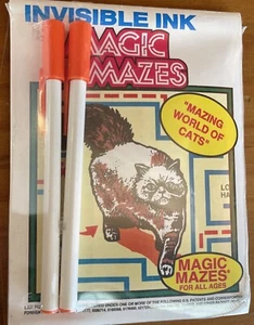 New Sealed Invisible Ink Magic Mazes “AMAZING WORLD OF CATS” Lee Publications - Picture 1 of 5