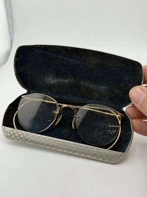 De colección Años 50 AO Borde de Alambre Gafas Ópticas Americanas Llenas de Oro Ganchos para Orejas Foto 1 de 4