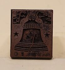 Vintage Metal Letterpress Print Block LIBERTY BELL