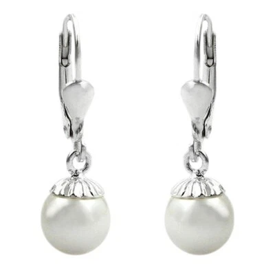 Brisur Orecchini, Pendenti Con Perla 8Mm, In Argento 925, Per Donne - Immagine 1 di 2