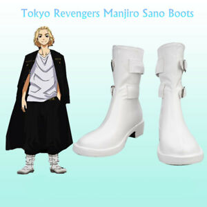 Anime Tokyo Revengers Manjiro Sano Invincible Mikey Cosplay Shoes White Boots