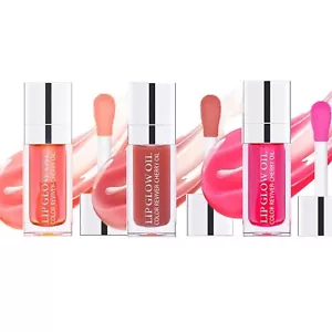 3Pcs Plumping Lip Oil Hydrating Lip Gloss Tinted Lip Balm Lip Care Transparen... - Picture 1 of 7
