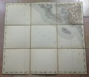 PHILIATAES ALBANIA CORFU GREECE 1878 Anonymous DETAILED ANTIQUE MAP ON LINEN - Picture 1 of 5