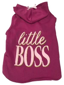 Pet Dog Hoodie Sweatshirt Pink Little Boss - Picture 1 of 2