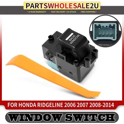 Interruptor de ventana eléctrica delantero izquierdo/trasero para Honda Ridgeline 2006 2007 2008-2014 Foto 1 de 4