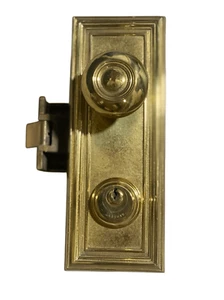 Vintage Sargent Door Hardware Solid Brass Mortise Knob, Lock & Plate Rare Uni - Picture 1 of 7