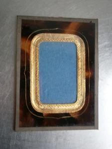 Petit Cadre photo ancien 19°s décor Verre peint Papier doré vue 5x8 N°1 - Picture 1 of 6