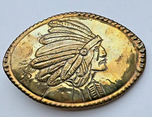 Indianer Schmuck Gürtelschnalle Belt buckle Türkis Navayo Zuni Idianerkopf HR - Bild 1 von 4