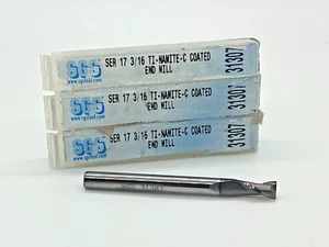 (3) SGS New Carbide Square End Mills - 3/16, 2FL, TiCN, 31307 - Picture 1 of 2