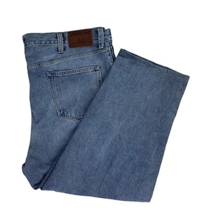 LANDS' END Square Rigger Relaxed Tapered Jeans Medium Wash Denim Mens 46t X 26 - Picture 1 of 6