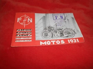 MOTO  F.N.  MOTOS  1931   DEPLIANT  BROCHURE   POSTER  ORIGINALE - Picture 1 of 3