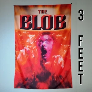 The Blob Horrorfilm Banner Stoff Poster 2x3 Fuß Wandteppich Wandfahne 80er VHS - Bild 1 von 6