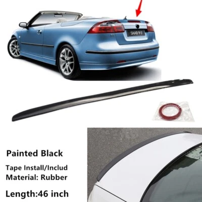 46in Universal Fit For Saab 9-3 03-07 Sedan Tail Trunk Lip Spoiler Wing Black Foto 1 de 4
