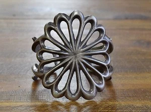 Vintage Navajo Sterling Silver Sandcast Cuff Bracelet+ - Picture 1 of 4
