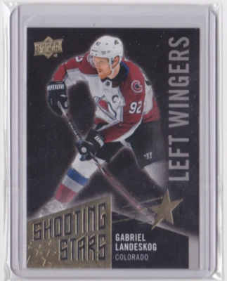 2018-19 UD SERIES 1 SHOOTING STARS BLACK SP GABRIEL LANDESKOG #SSL-9 AVALANCHE - Image 1 of 2