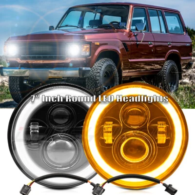 Круглые светодиодные фары для пикапа Toyota Land Cruiser FJ40 FJ60 2 шт 7 дюймов - Изображение 1 из 4