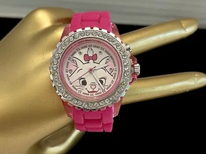 Vintage Disney Aristocats Rhinestone Pink Accutime Watch Corp Light Up Watch - Picture 1 of 19