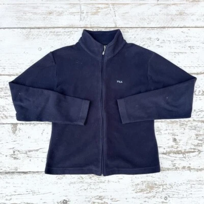FILA Fleece Jacket Women's Size Medium Navy Windbreaker Fleece Sweater Jumper - Image 1 of 4