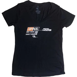 Sturgis Black Hills Rally 2018 T Shirt Womens L Black Biker Harley Davidson - Picture 1 of 7