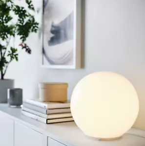 IKEA FADO Table Desk Bedside Lightening Light Round Cosy Mood Lamp White 25cm - Picture 1 of 7