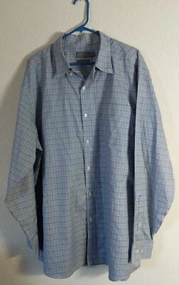 Talbots Men's Blue Plaid Wrinkle Free Wrinkle Free Button Up Shirt XXL - Image 1 of 4
