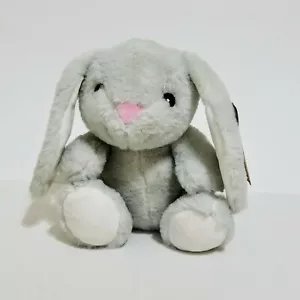 NUEVO CON ETIQUETAS K. Luxe Bebé 10" Sentado Dos Tonos Gris Conejito Con Orejas Arrugadas Y Sonajeros - Imagen 1 de 10