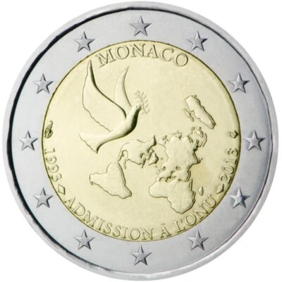 2 Euro Monaco 2013 * 20th Anniversary - Admission to the United Nations * Unc - Image 1 of 2