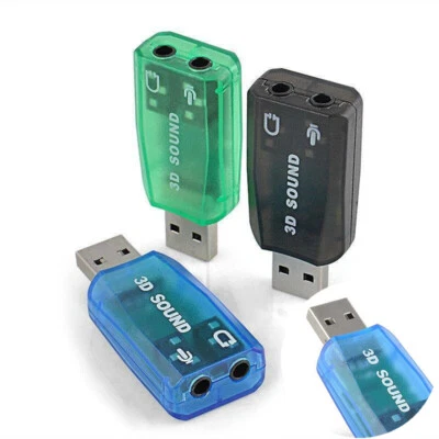 USB to 3.5mm Mic Headphone Audio Adapter Card Audio Headset 3D Sound Card - Image 1 of 4