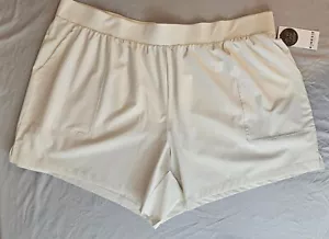 Women's Kinesis Shorts Plus Size 3X - Birch Ivory Active Pull On - NWT L050 - Picture 1 of 4