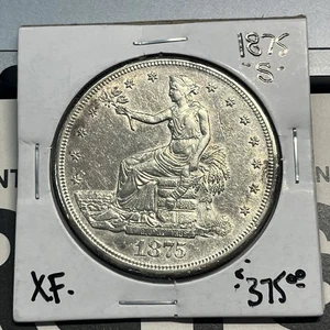 1875 S Silber Trade Dollar Münze XF Details  - Bild 1 von 5