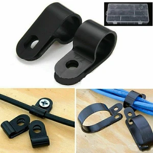 200x Nylon Kunststoff R Clips für Draht Kabel Leitungen  Kabelschelle Fixierung - Bild 1 von 8