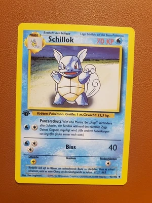 Wartortle 42/102 LP 1999 Pokemon GERMAN 1st Edition Base Set Schillok- - Image 1 of 2