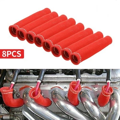 8X 2500° Spark Plug Wire Boots Protector Sleeve Heat Shield Cover For LS1/LS2 US - Image 1 of 4