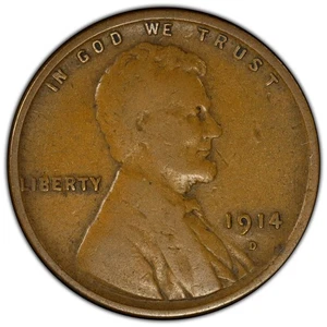 1914 D Lincoln Wheat Cent PCGS F15 - Picture 1 of 4