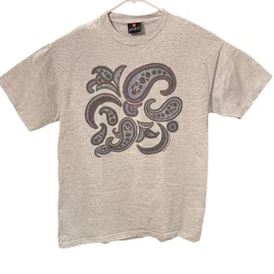 Vintage 90s SPORTS Tag USA Gray Paisley Graphic T-Shirt Men’s Large Streatwear - Picture 1 of 10